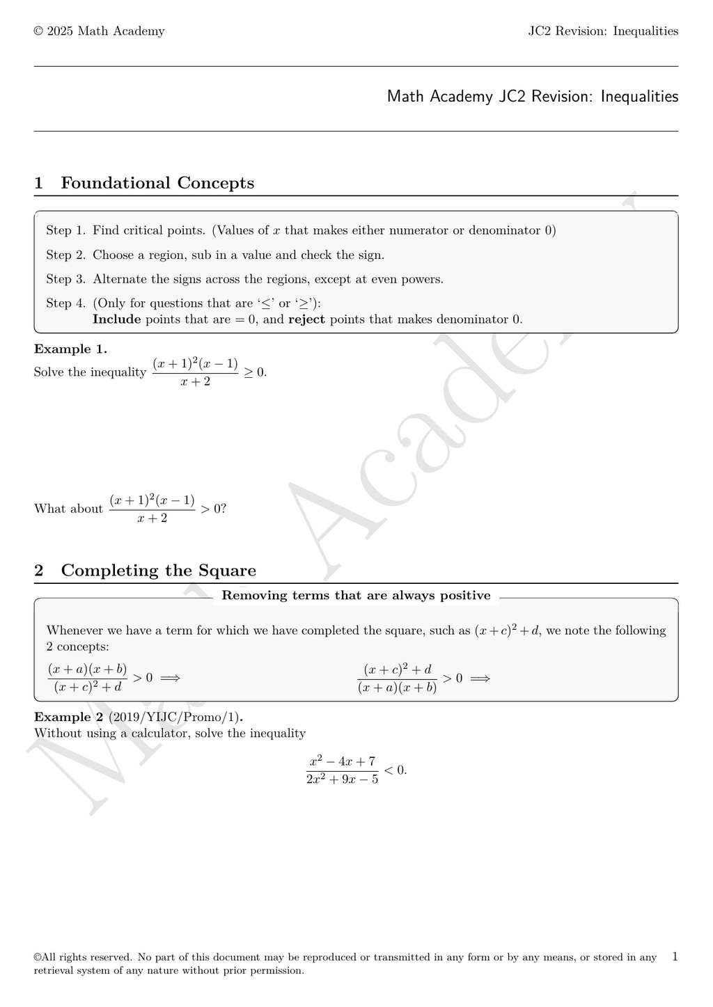 Inequalities notes cover