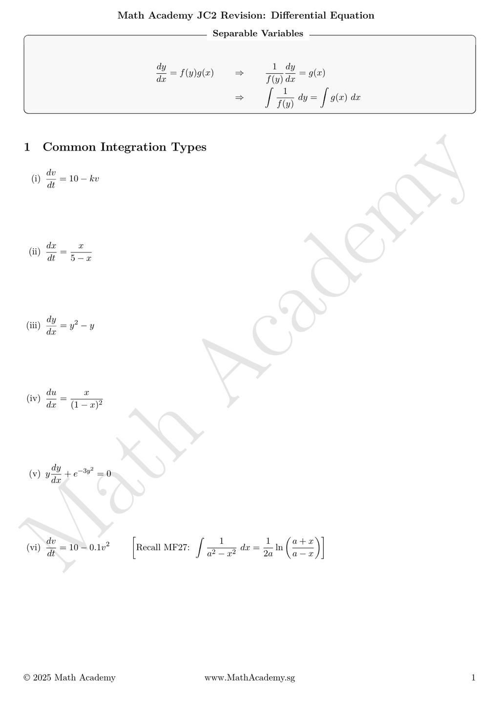Differential Equations notes cover