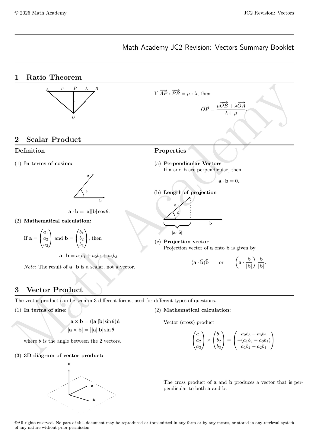 Vectors notes cover
