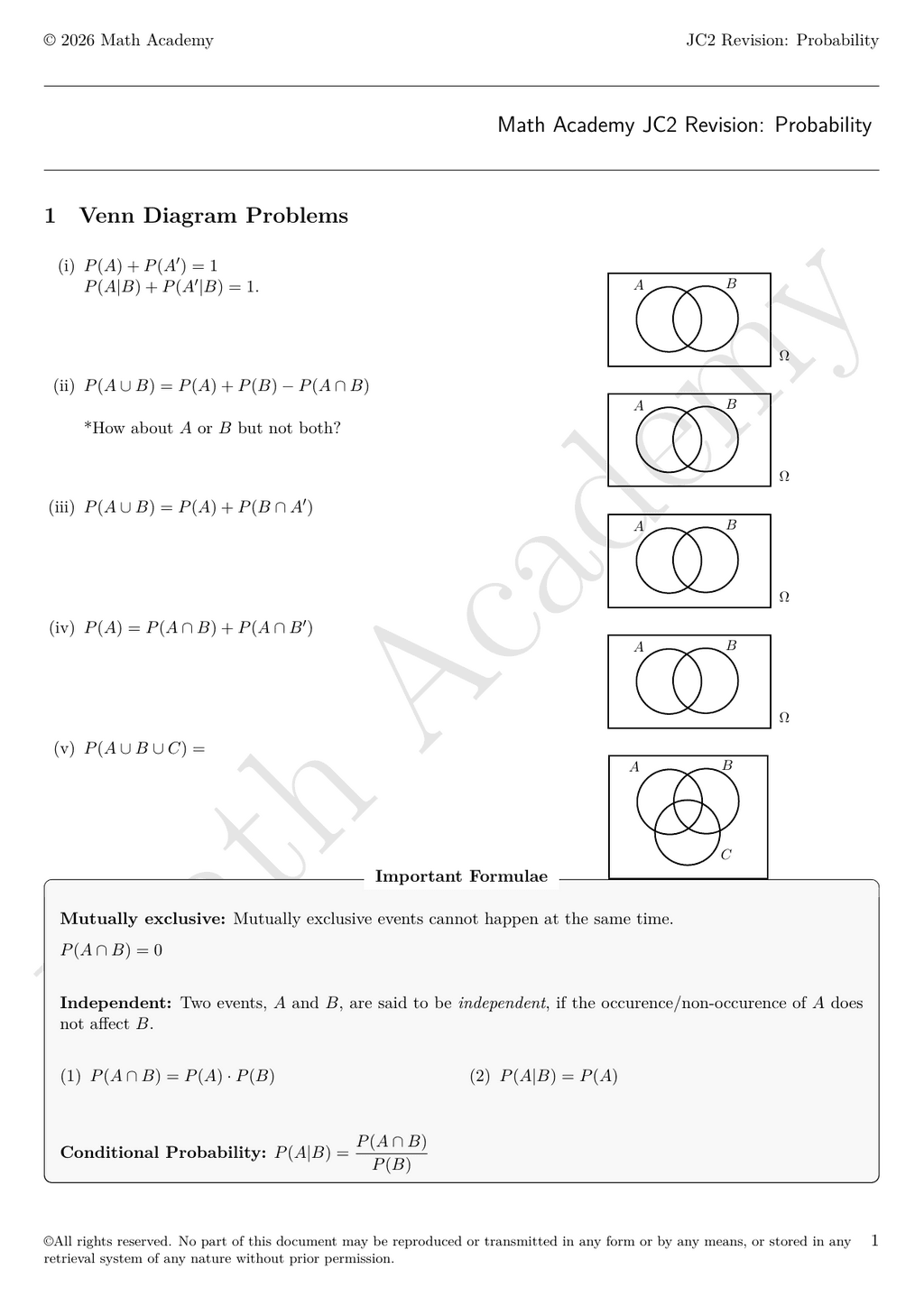 Probability notes cover