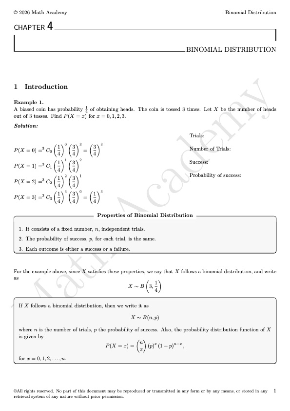 Binomial Distribution notes