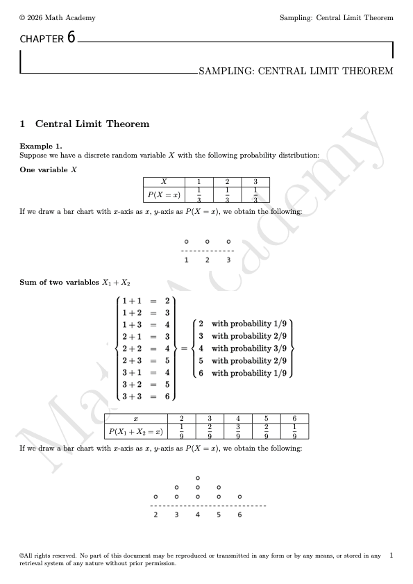 Central Limit Theorem notes