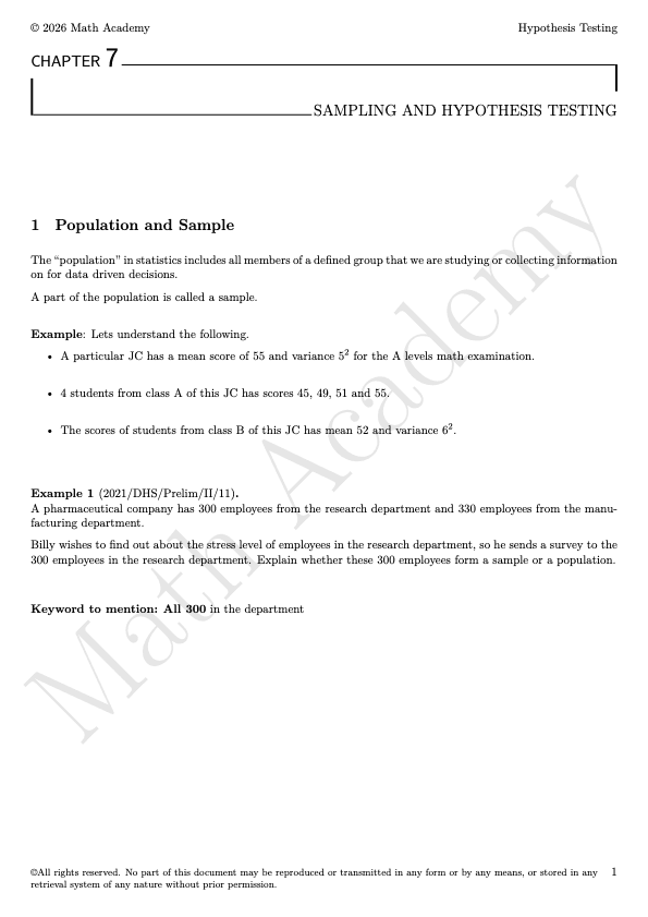 Hypothesis Testing notes