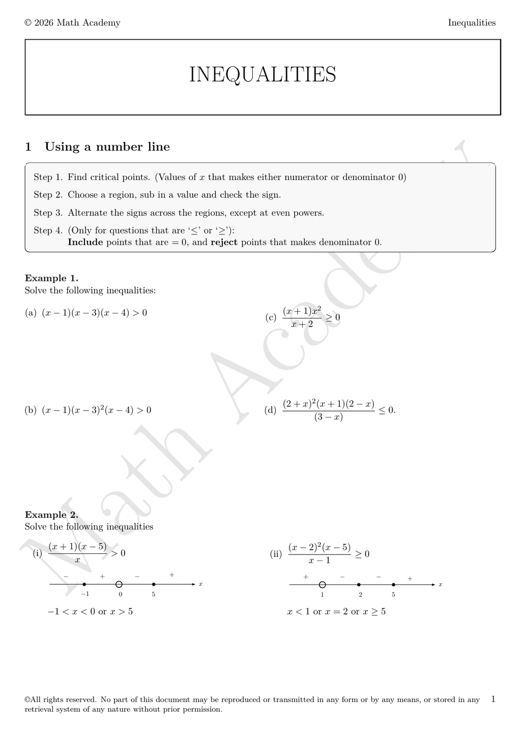 Inequalities notes