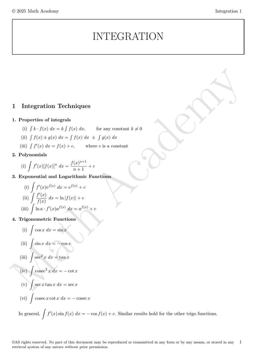 Integration notes