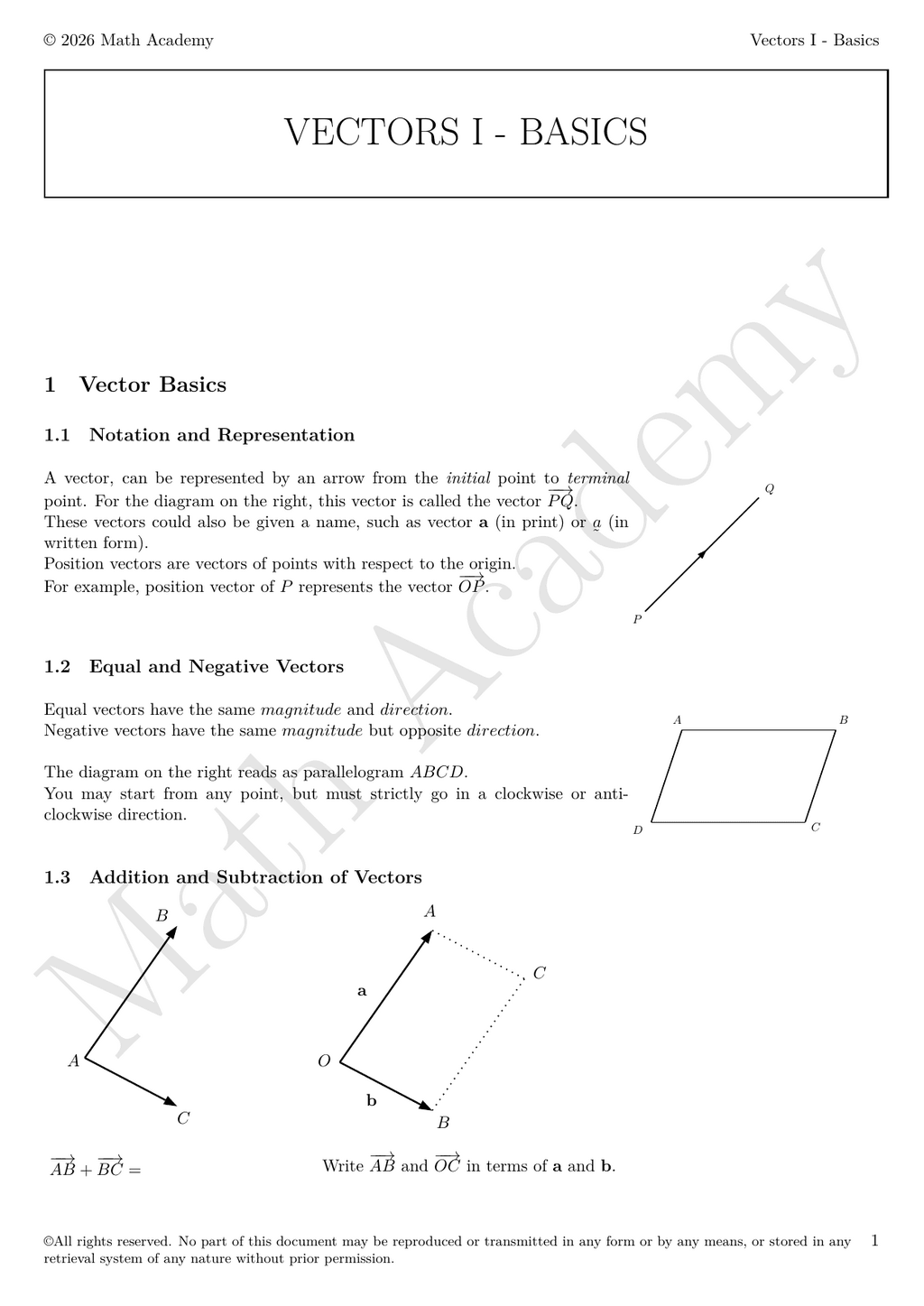 Vectors notes
