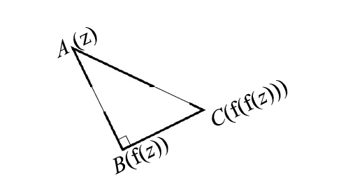 Diagram of right-angled triangle ABC with right angle at B
