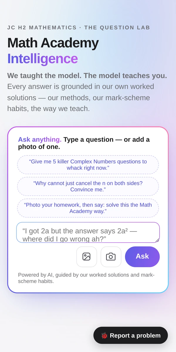 Math Academy Intelligence on a phone