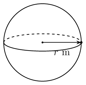 Sphere with radius r m